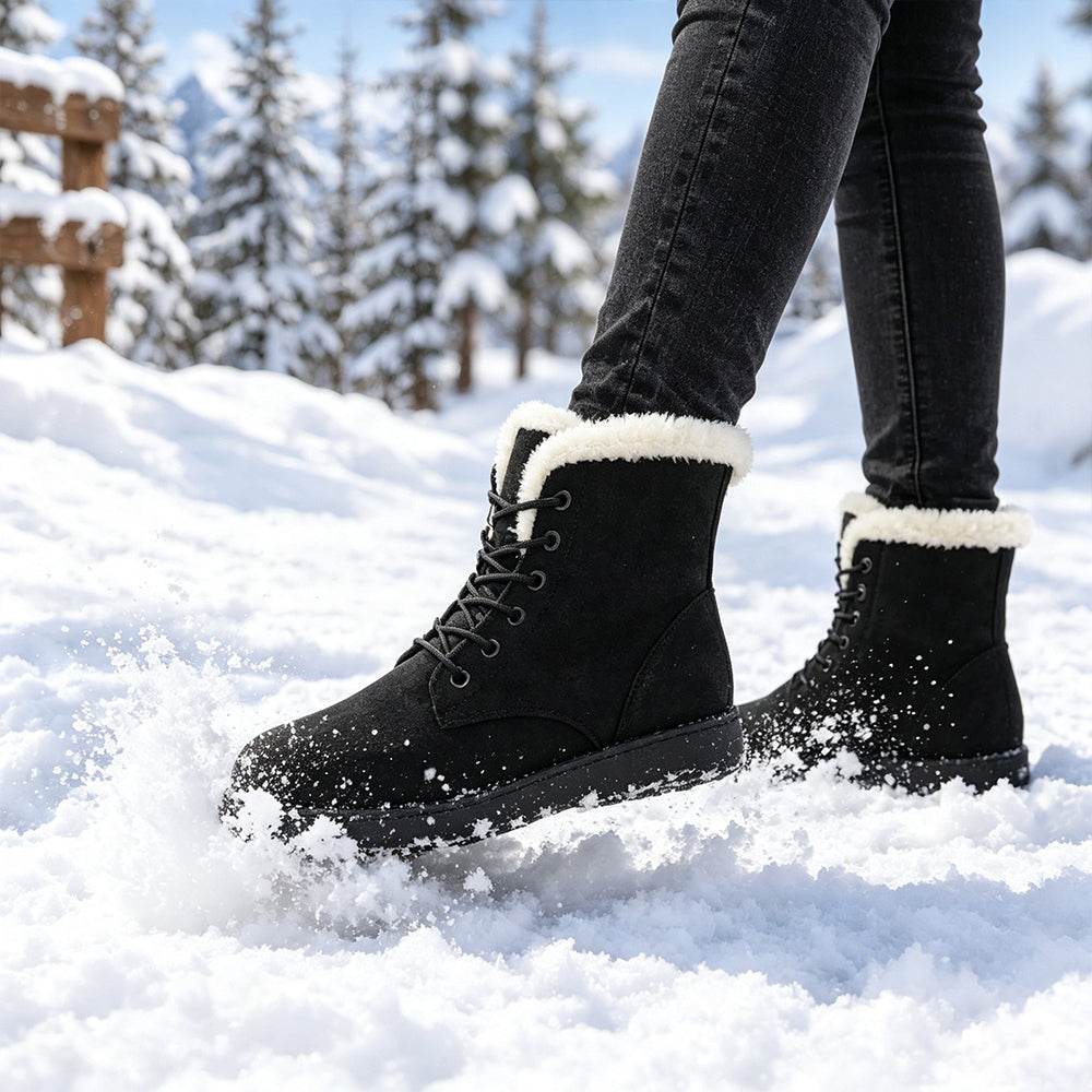 Women‘s Snow Boots Waterproof Fur Lined Winter Warm Slip On Ankle Boots | MILEVALE
