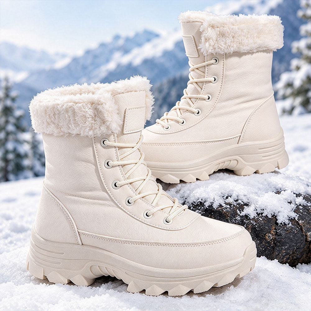 Women's Thermal Fleece-Lined Snow Boots Winter Hiking Boots | MILEVALE
