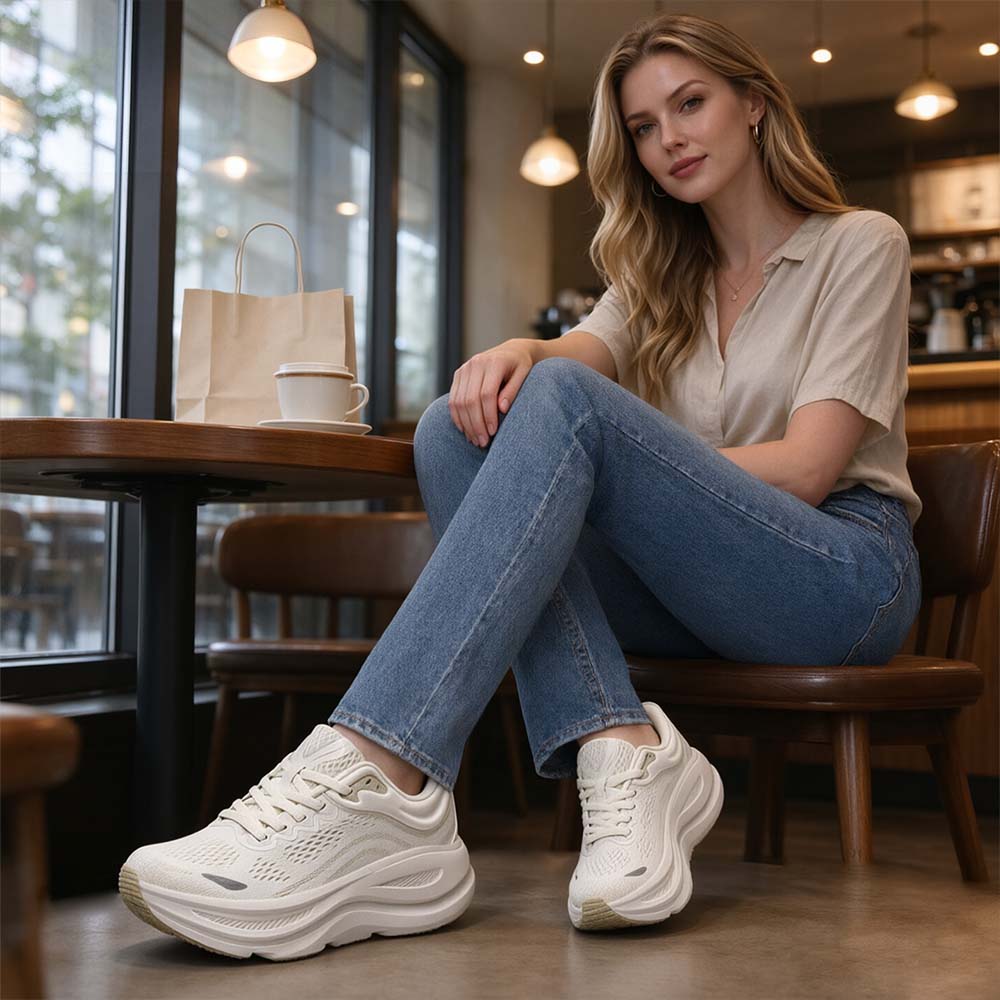 Women's Thick-Sole Walking Shoes Slip on Sneakers Cushion Running Shoes | MILEVALE