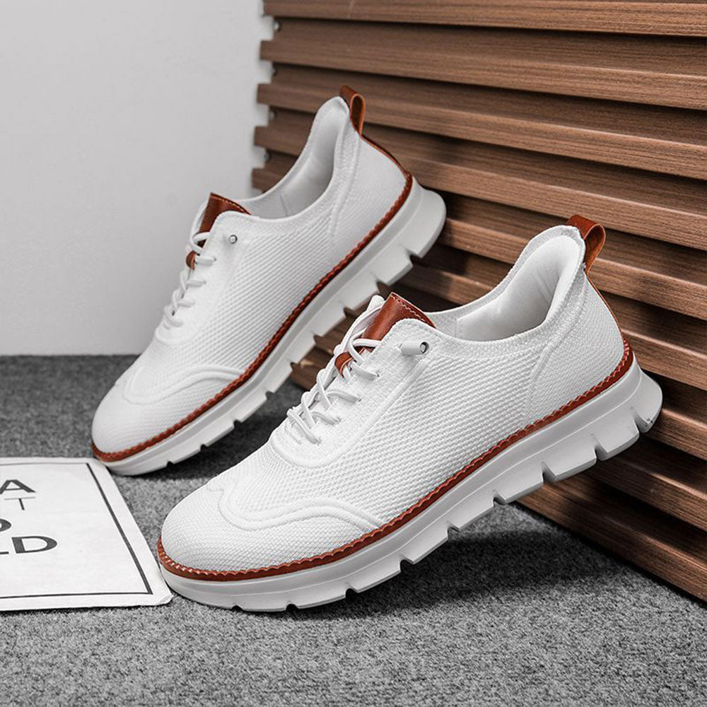 Men's Breathable Flyknit Business Casual Shoes Walking Oxford Sneakers | MILEVALE