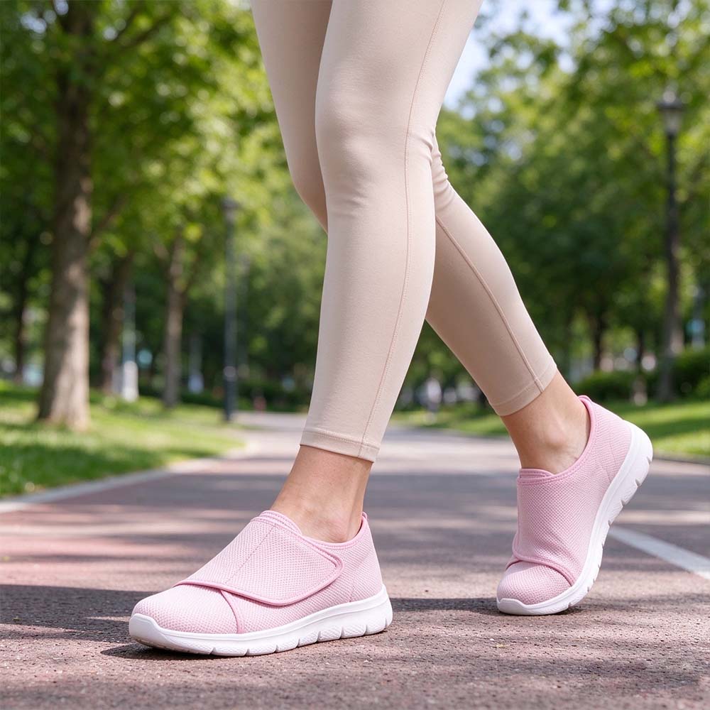 Women's Adjustable Comfort Wide Width Slip-on Walking Shoes | MILEVALE