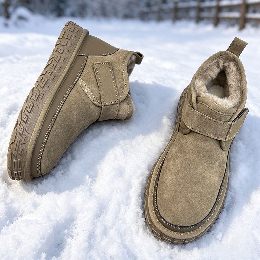 Men's Winter Plush Warm Snow Boots with Adjustable Hook-and-Loop Strap | MILEVALE