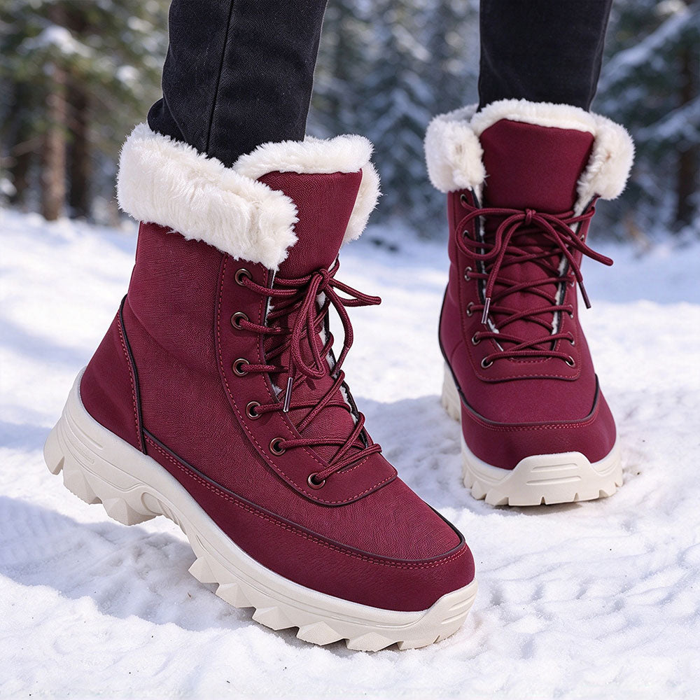 Women's Thermal Fleece-Lined Snow Boots Winter Hiking Boots | MILEVALE