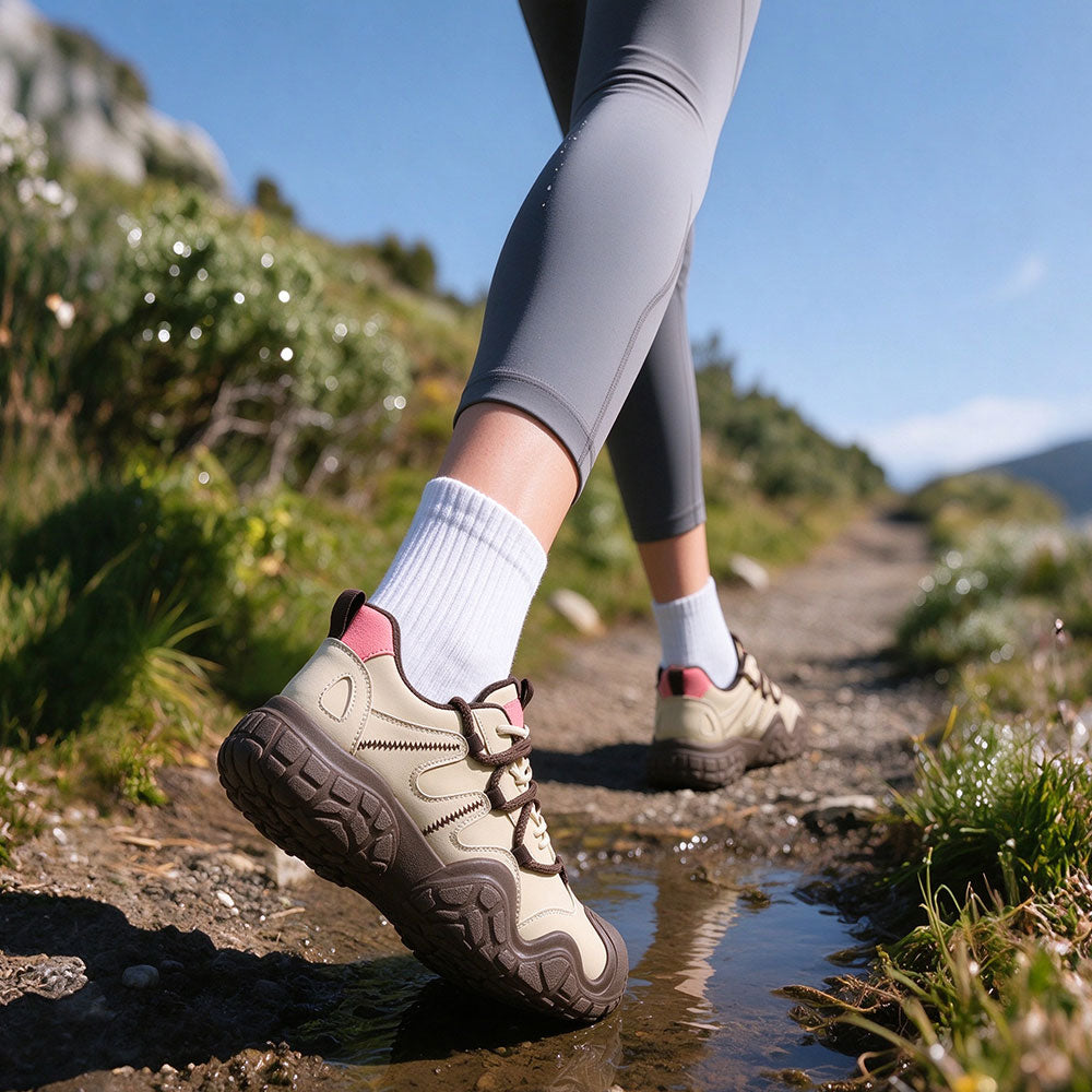 Women's Vintage Color-Block Trail Hiking Shoes Outdoor Walking Sneakers | MILEVALE