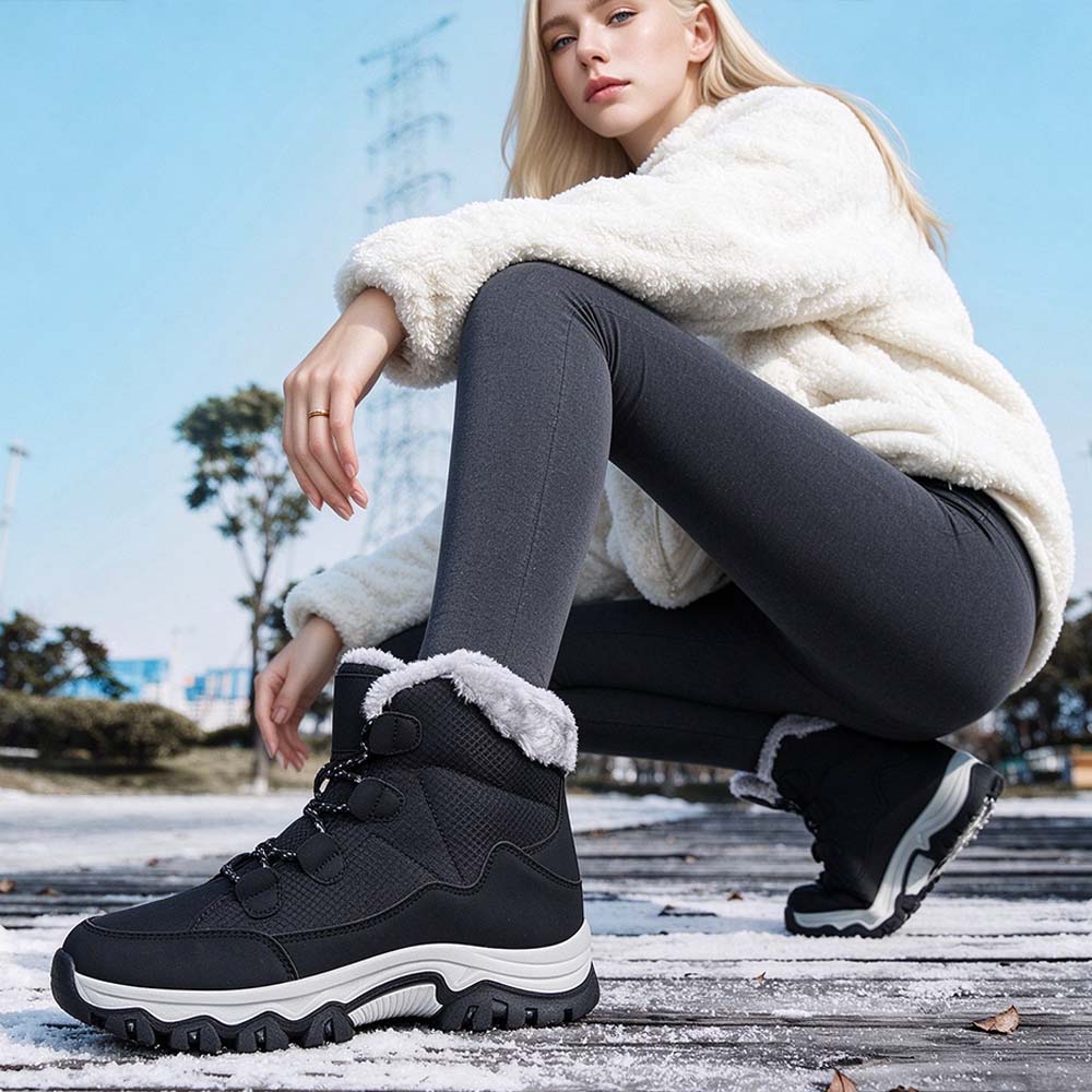 Women's Winter Thermal Snow Boots Waterproof Anti-Slip Outdoor Hiking Boots | MILEVALE