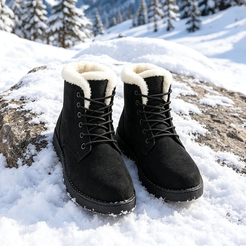 Women‘s Snow Boots Waterproof Fur Lined Winter Warm Slip On Ankle Boots | MILEVALE