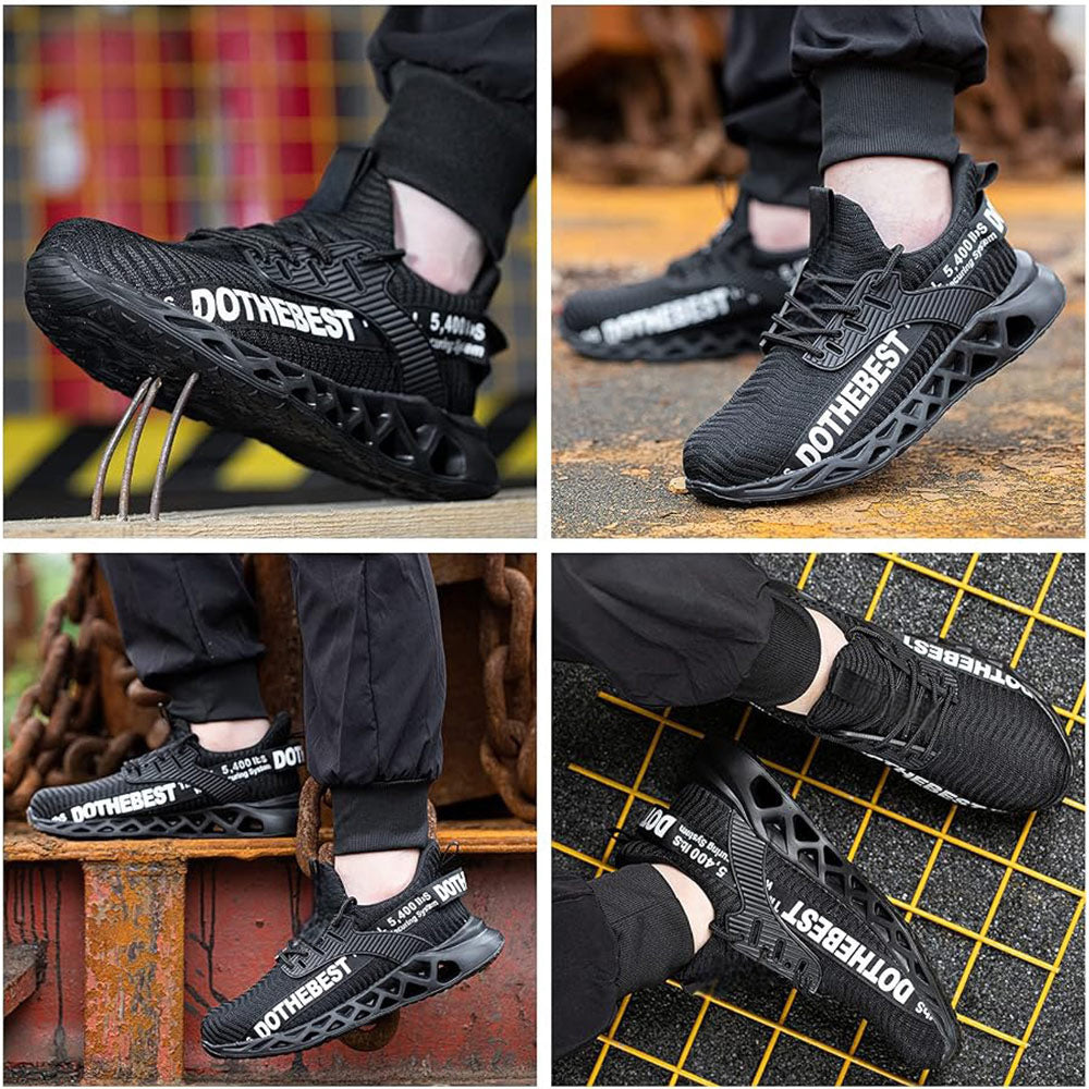 Lightweight Steel Toe Men's Slip On Safety Shoes| MILEVALE