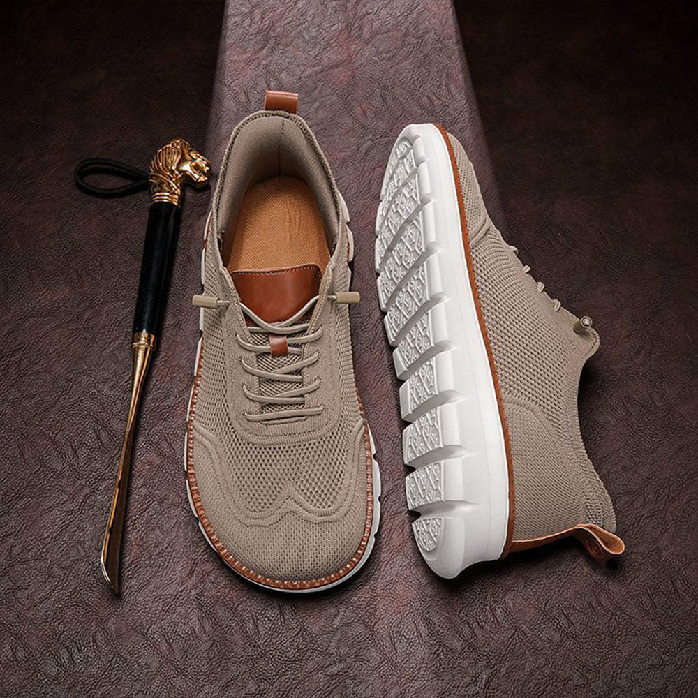 Men's Breathable Flyknit Business Casual Shoes Walking Oxford Sneakers | MILEVALE