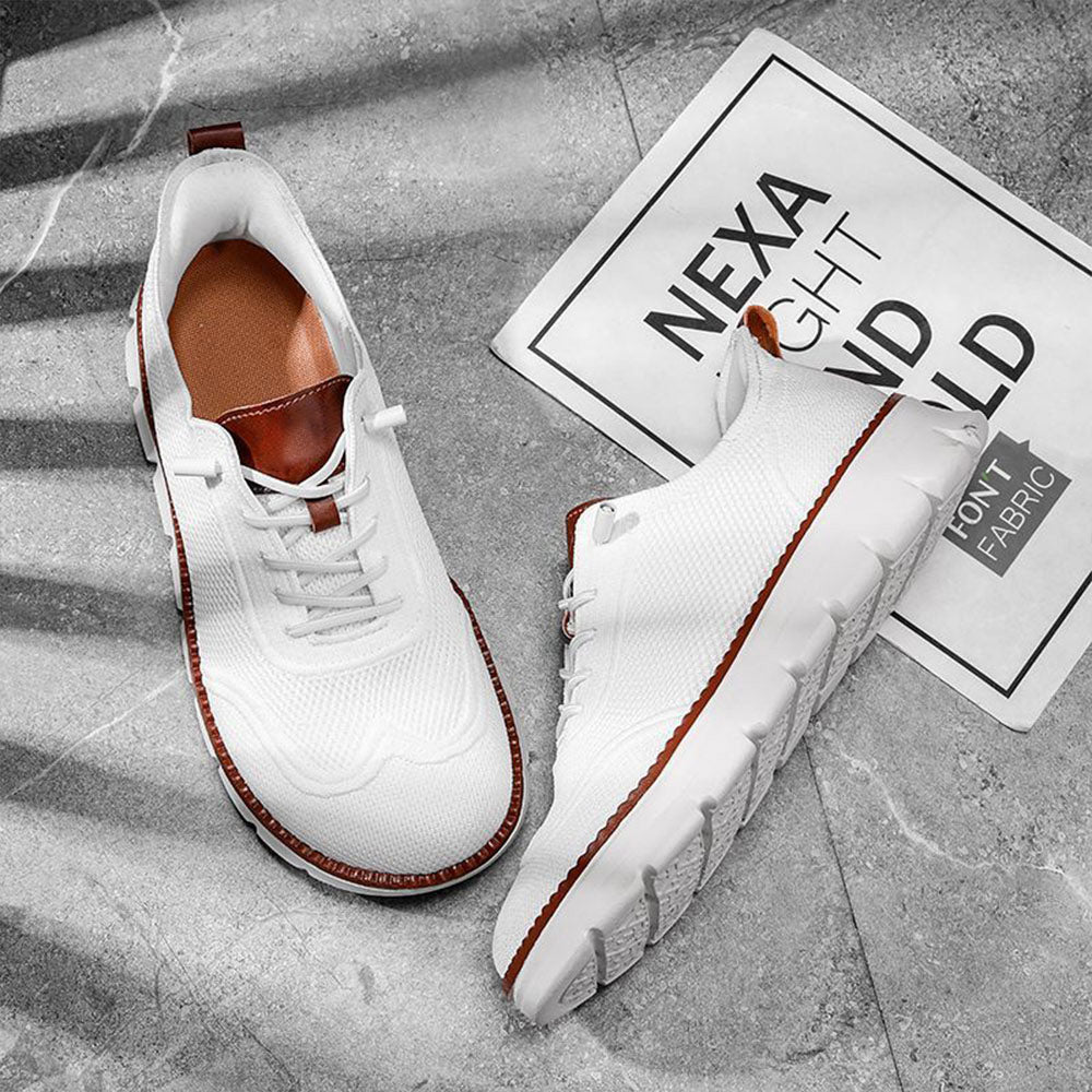 Men's Breathable Flyknit Business Casual Shoes Walking Oxford Sneakers | MILEVALE