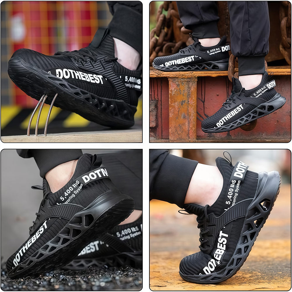 Lightweight Steel Toe Men's Slip On Safety Shoes| MILEVALE