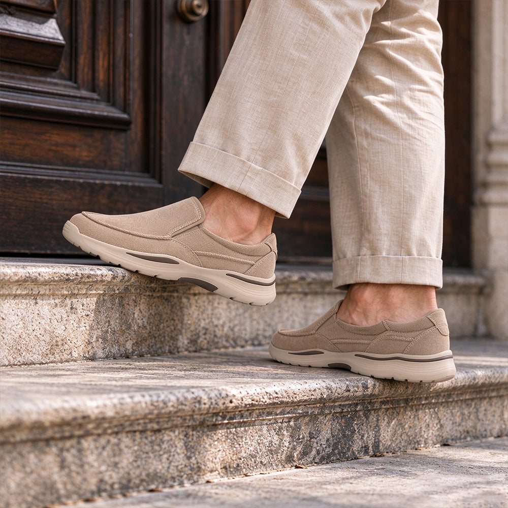 Men's Lightweight Vintage Canvas Slip-On Loafers | MILEVALE