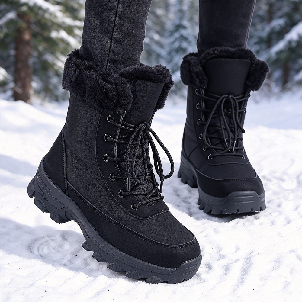 Women's Thermal Fleece-Lined Snow Boots Winter Hiking Boots | MILEVALE