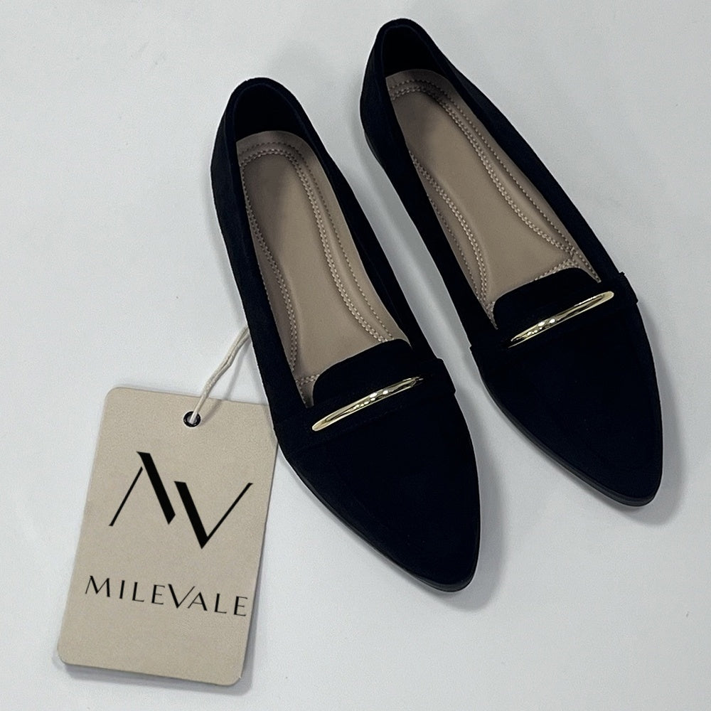 MILEVALE Women's Comfortable Shoes Pointed Toe Suede-Look Loafers
