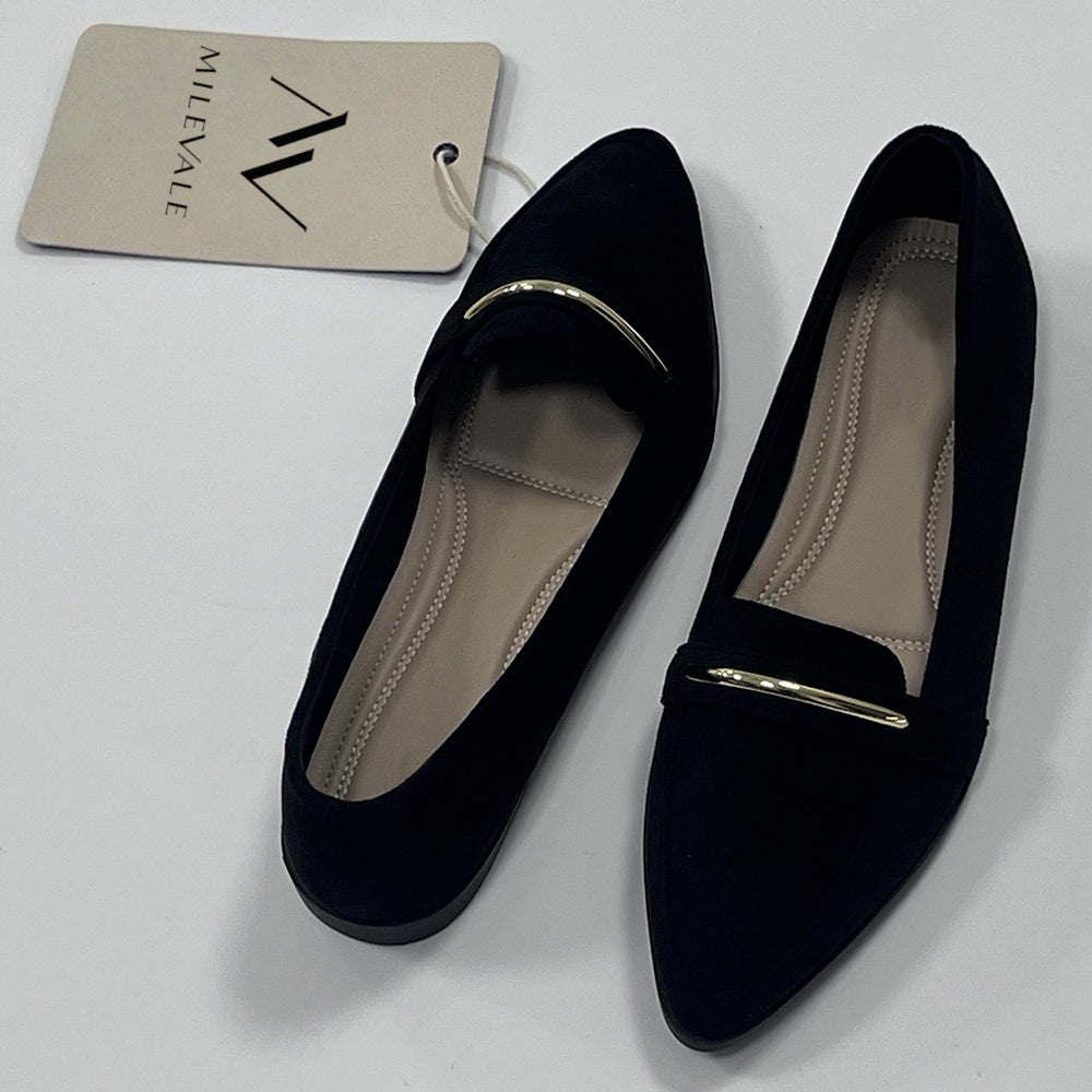 MILEVALE Women's Comfortable Shoes Pointed Toe Suede-Look Loafers